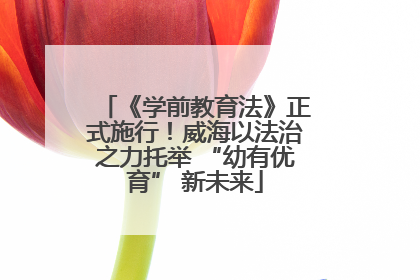 《学前教育法》正式施行！威海以法治之力托举 “幼有优育” 新未来
