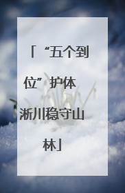 “五个到位”护体 淅川稳守山林
