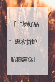 “场好品”惠农贷护航粮满仓