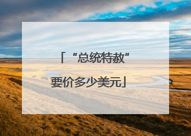 “总统特赦”要价多少美元
