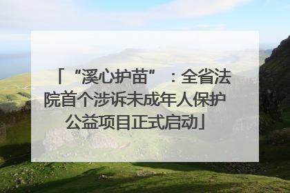“溪心护苗”：全省法院首个涉诉未成年人保护公益项目正式启动