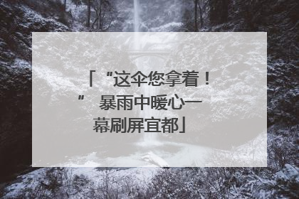“这伞您拿着！” 暴雨中暖心一幕刷屏宜都
