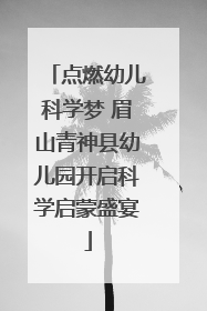 点燃幼儿科学梦 眉山青神县幼儿园开启科学启蒙盛宴