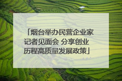 烟台举办民营企业家记者见面会 分享创业历程高质量发展政策