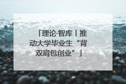 理论·智库丨推动大学毕业生“背双肩包创业”
