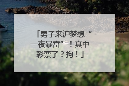 男子来沪梦想“一夜暴富”！真中彩票了？拘！