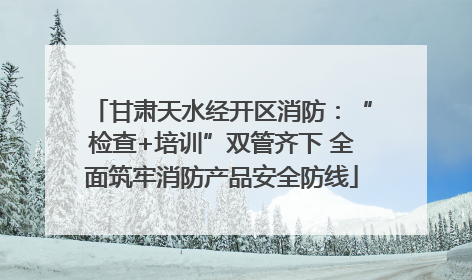 甘肃天水经开区消防：“检查+培训”双管齐下 全面筑牢消防产品安全防线