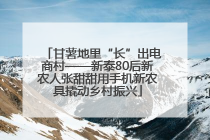 甘薯地里“长”出电商村——新泰80后新农人张甜甜用手机新农具撬动乡村振兴