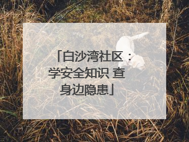 白沙湾社区：学安全知识 查身边隐患