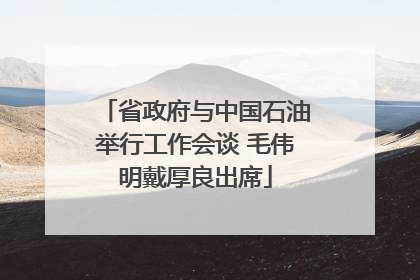 省政府与中国石油举行工作会谈 毛伟明戴厚良出席