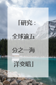 研究：全球逾五分之一海洋变暗