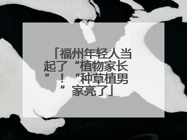 福州年轻人当起了“植物家长”！“种草植男”家亮了