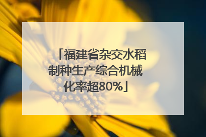 福建省杂交水稻制种生产综合机械化率超80%