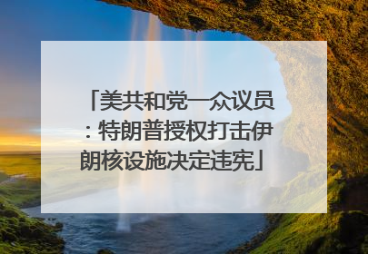 美共和党一众议员：特朗普授权打击伊朗核设施决定违宪