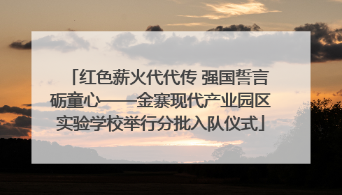 红色薪火代代传 强国誓言砺童心——金寨现代产业园区实验学校举行分批入队仪式
