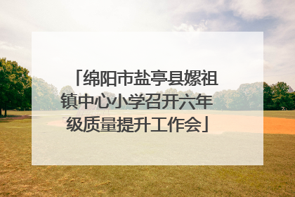 绵阳市盐亭县嫘祖镇中心小学召开六年级质量提升工作会