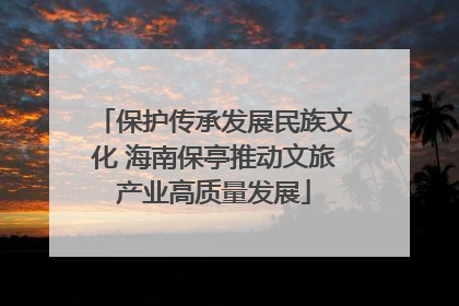 保护传承发展民族文化 海南保亭推动文旅产业高质量发展