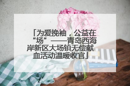 为爱挽袖，公益在“场”——青岛西海岸新区大场镇无偿献血活动温暖收官