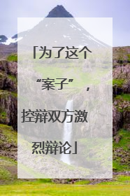 为了这个“案子”，控辩双方激烈辩论