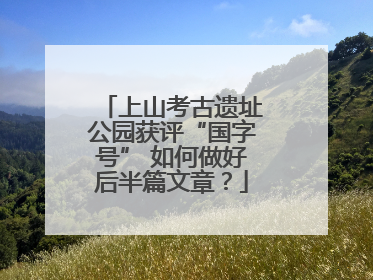上山考古遗址公园获评“国字号” 如何做好后半篇文章？