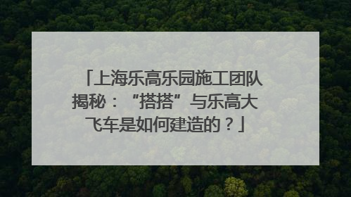 上海乐高乐园施工团队揭秘：“搭搭”与乐高大飞车是如何建造的？