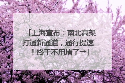 上海宣布：南北高架打通新通道，通行提速！终于不用堵了→