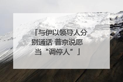 与伊以领导人分别通话 普京说愿当“调停人”