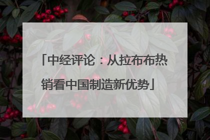 中经评论：从拉布布热销看中国制造新优势