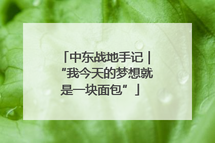 中东战地手记｜“我今天的梦想就是一块面包”