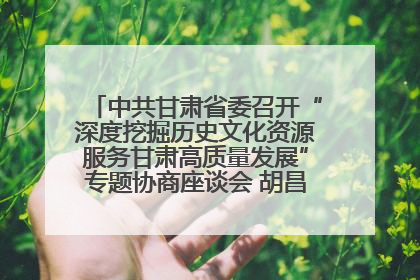 中共甘肃省委召开“深度挖掘历史文化资源服务甘肃高质量发展”专题协商座谈会 胡昌升主持并讲话