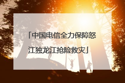中国电信全力保障怒江独龙江抢险救灾