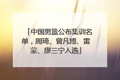 中国男篮公布集训名单，周琦、曾凡博、雷蒙、廖三宁入选
