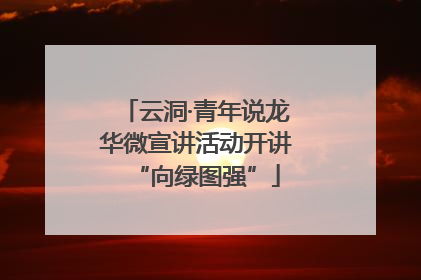 云洞·青年说龙华微宣讲活动开讲“向绿图强”