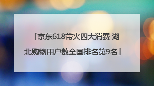 京东618带火四大消费 湖北购物用户数全国排名第9名