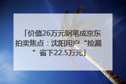 价值26万元钢笔成京东拍卖焦点：沈阳用户“捡漏”省下22.5万元