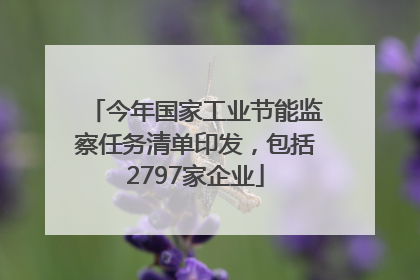 今年国家工业节能监察任务清单印发，包括2797家企业