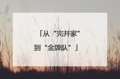 从“完井家”到“金牌队”