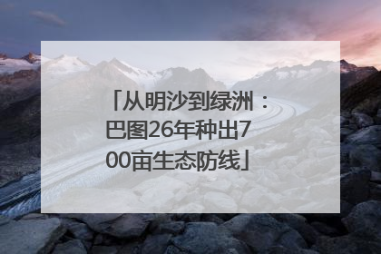 从明沙到绿洲：巴图26年种出700亩生态防线