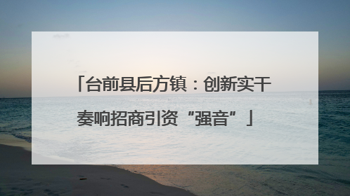 台前县后方镇：创新实干奏响招商引资“强音”