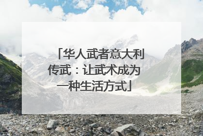 华人武者意大利传武：让武术成为一种生活方式
