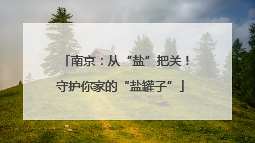 南京：从“盐”把关！守护你家的“盐罐子”