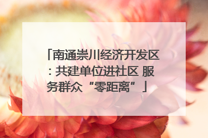 南通崇川经济开发区：共建单位进社区 服务群众“零距离”