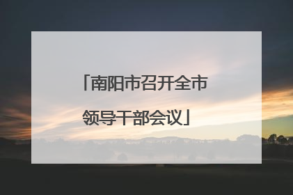 南阳市召开全市领导干部会议