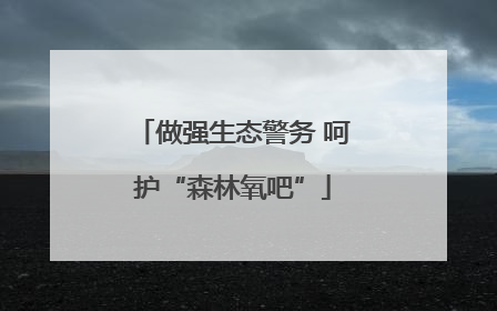做强生态警务 呵护“森林氧吧”