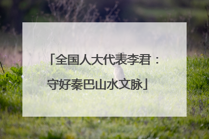 全国人大代表李君：守好秦巴山水文脉