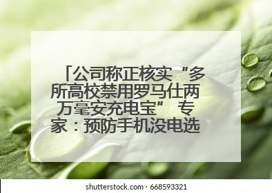 公司称正核实“多所高校禁用罗马仕两万毫安充电宝” 专家：预防手机没电选中等体积产品即可