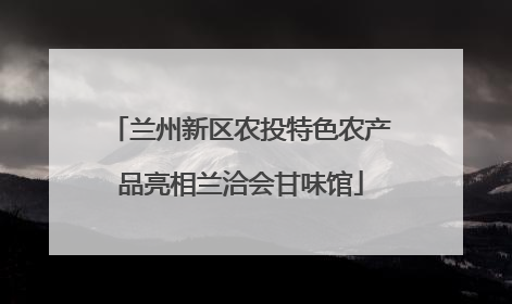 兰州新区农投特色农产品亮相兰洽会甘味馆