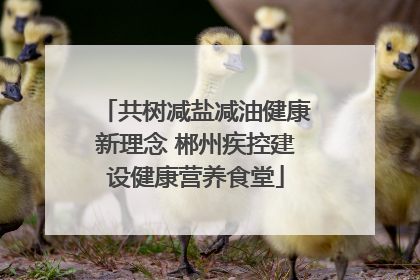 共树减盐减油健康新理念 郴州疾控建设健康营养食堂