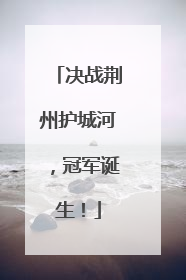 决战荆州护城河，冠军诞生！