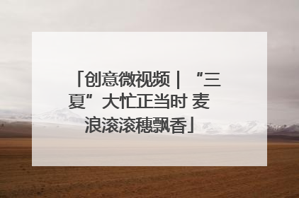 创意微视频｜“三夏”大忙正当时 麦浪滚滚穗飘香